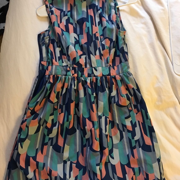 Mod Geo Fit and Flare Dress Sz S - Picture 2 of 3